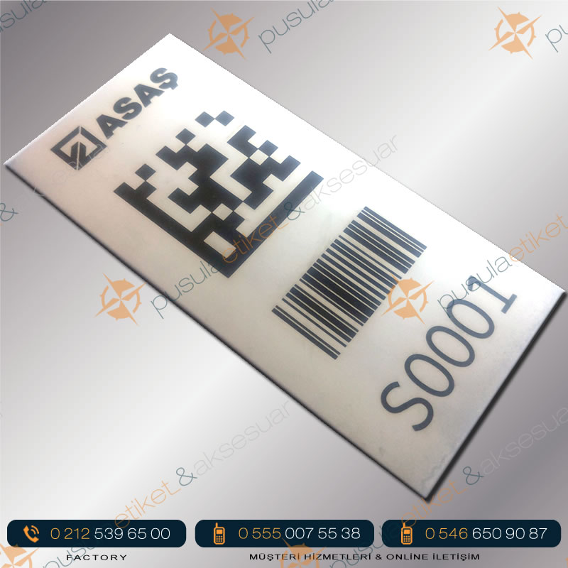 QR Code Baskılı Çelik Etiket